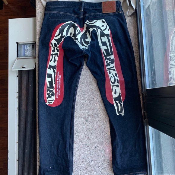 Evisu men’s denim jeans with print - Picture 2 of 8